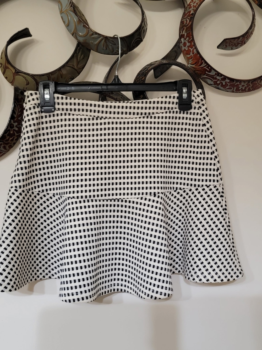 Lush Black and White Checkered Circle Skirt